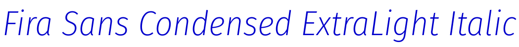 Fira Sans Condensed ExtraLight Italic police de caractère